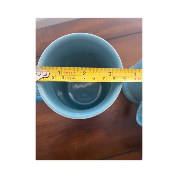 Xtra large mugs Turquoise 14 oz coastal cottage coffee tea chocolate cups - Picture 6 of 8